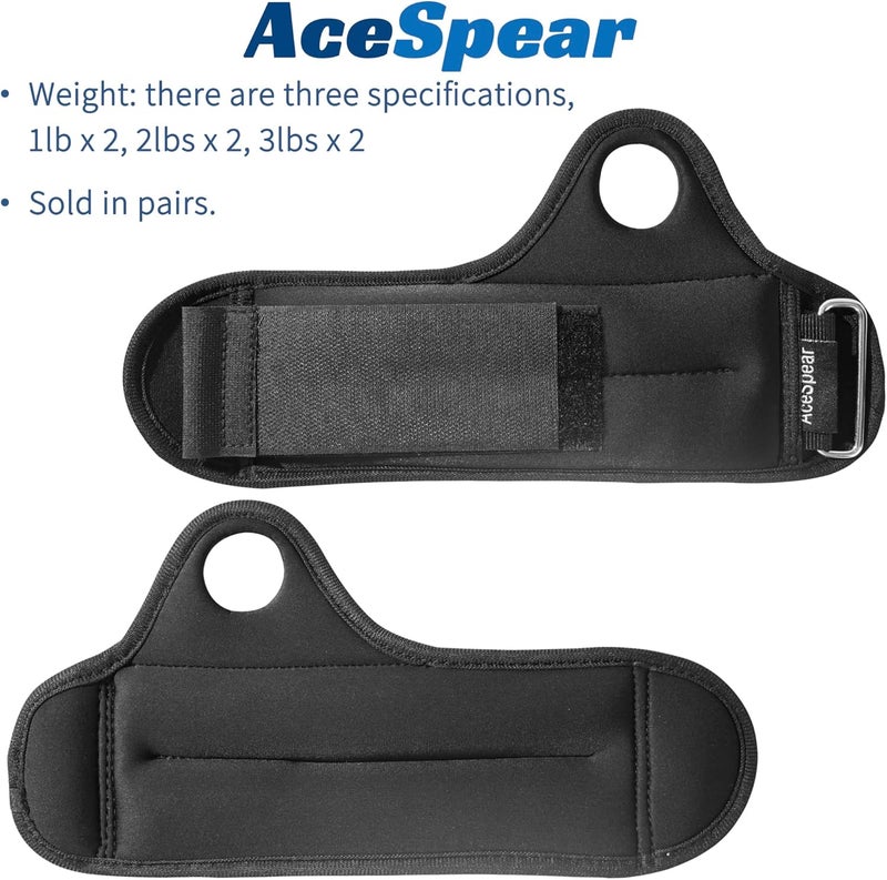 AceSpear Wrist Weights with Thumb Loops Lock for Men Women 1lb*2 2lbs*2 3lbs*2 Ankle Weights Weighted Gloves for Running Strength Training Walking Exercises - Image 2